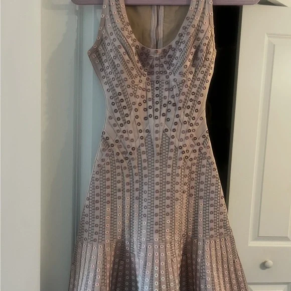 Herve Leger Pink Geometric Midi Dress